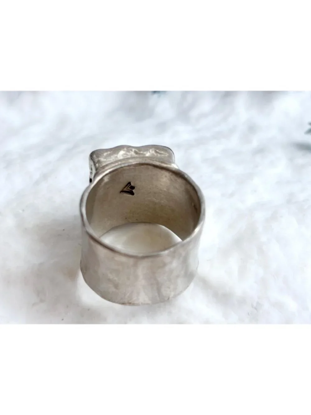 Chunky Smokey Quartz Gemstone Minimalist Sterling Silver 925 Vintage Ring - sz 7